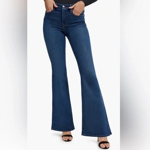 Good American Good Legs Flare Jeans Size 2/26 - Picture 1 of 5